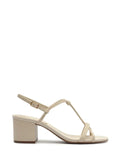 Off-White Leather Sandal with Textured Straps