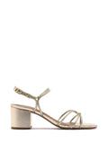 Gold Snake-Effect Leather Sandals