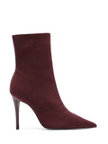 Arezzo Bordeaux Fabric Boot with Stiletto Heel