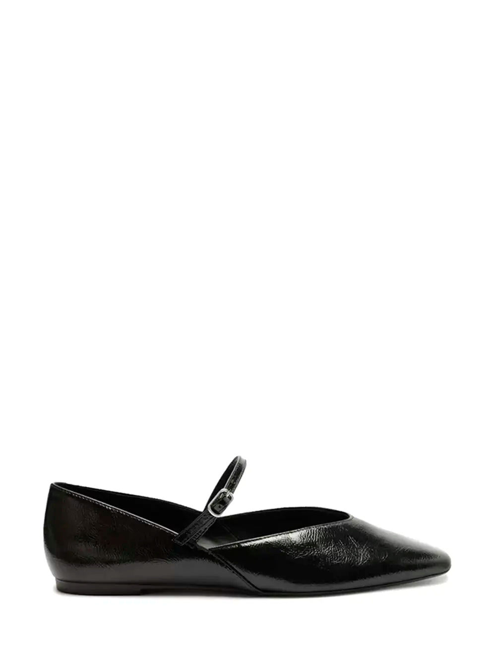 Sabrina Black Arezzo Leather Square Toe Shoes