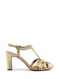 Gold Leather Strappy Sandals