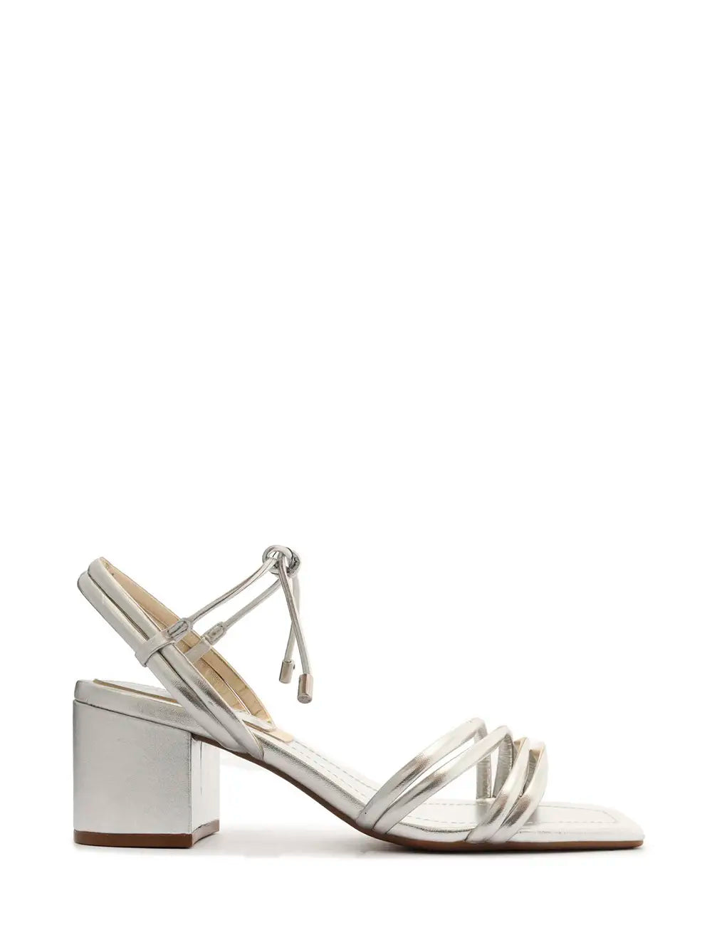 Arezzo Silver Leather Multi-Strap Sandal