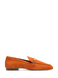 Loafer Arezzo em Camurça Castanha e Pormenor em Dourado