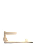Arezzo White Leather Sandal with Puffer Straps
