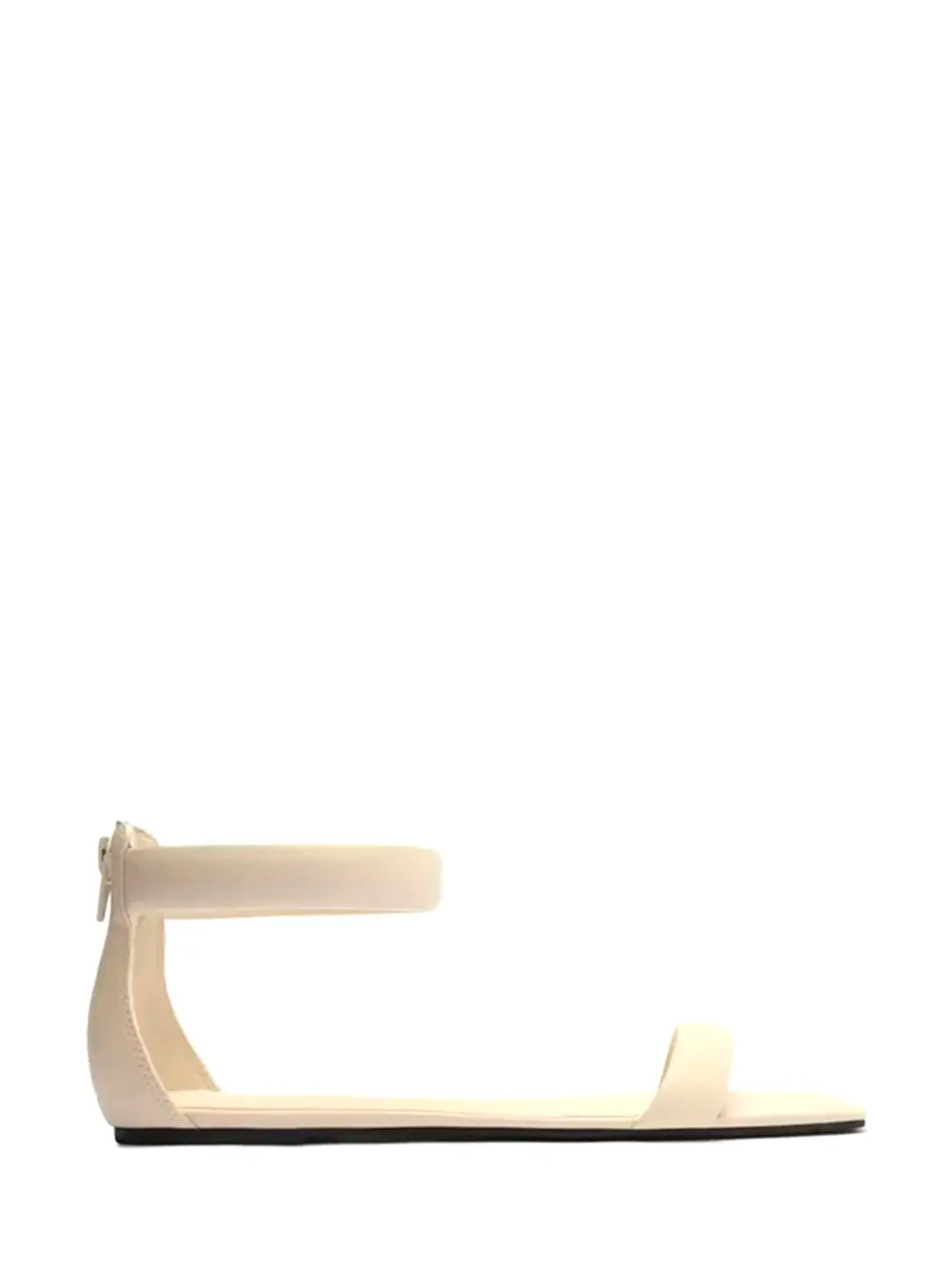Arezzo White Leather Sandal with Puffer Straps