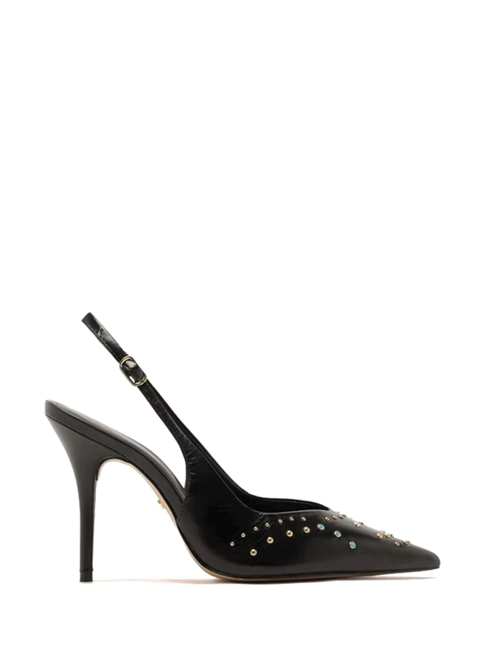 Scarpin Preto em Pele com Tachas