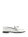 Loafer Arezzo em Pele Prata com Laço