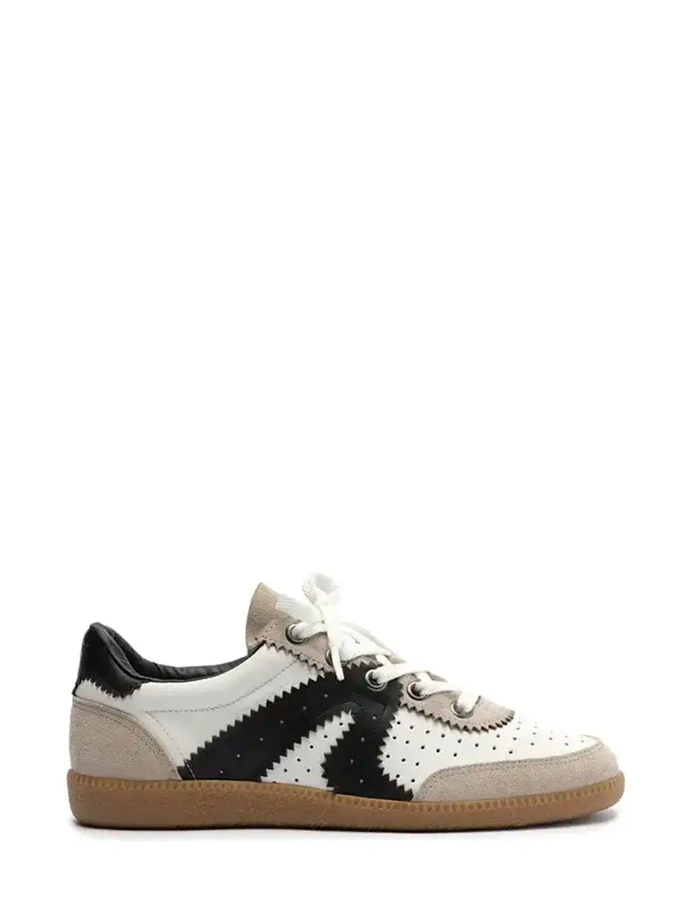 White Leather Trainers with Black Detail