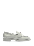 Loafer Arezzo em Pele Cinza e Pormenor Prata