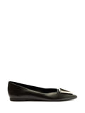 Black Sabrina Arezzo in Leather and Metal on the Toecap