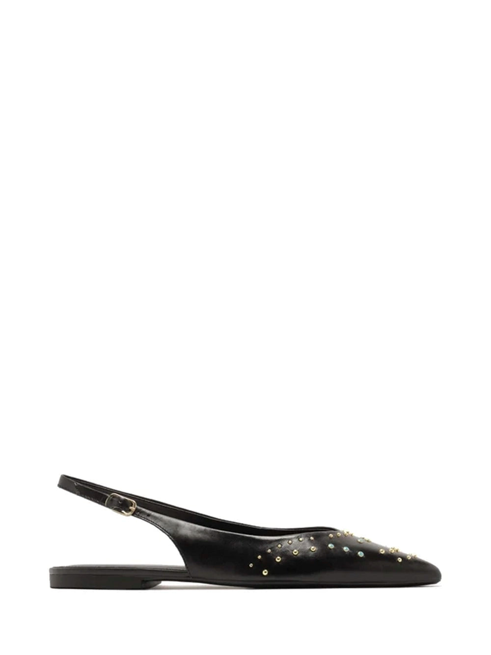 Mule Preto em Pele e Tachas
