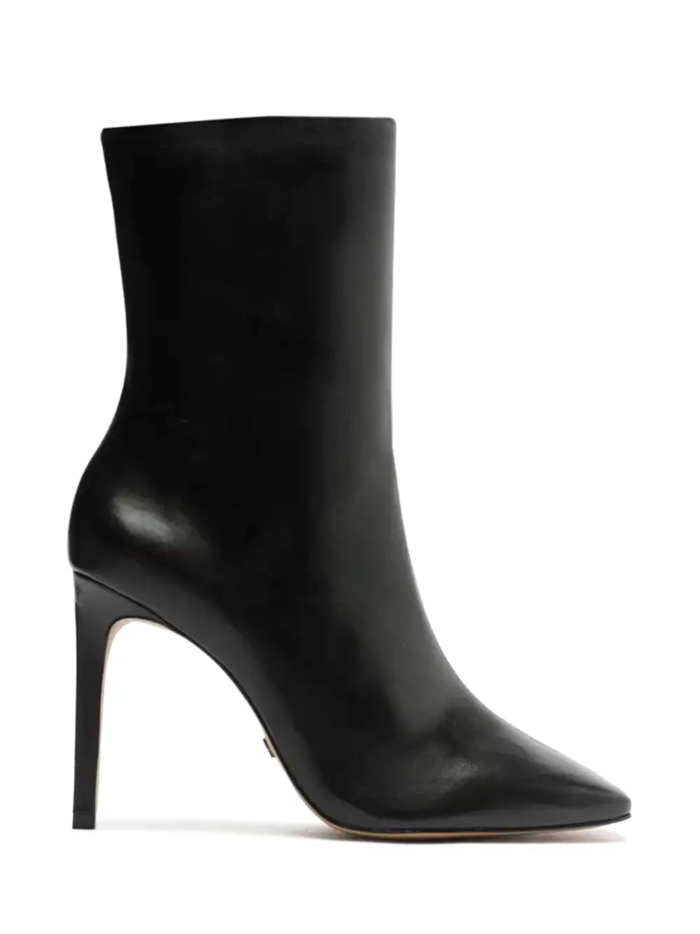 Arezzo Black Leather Stiletto Heel Boot