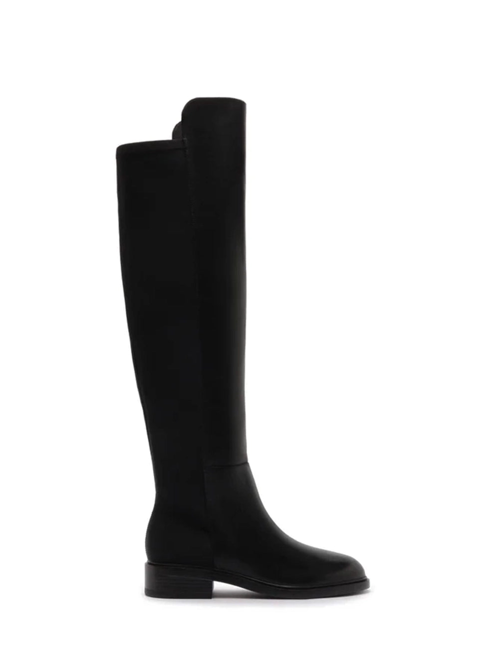 Bota Arezzo Preta em Pele e Cano Alto