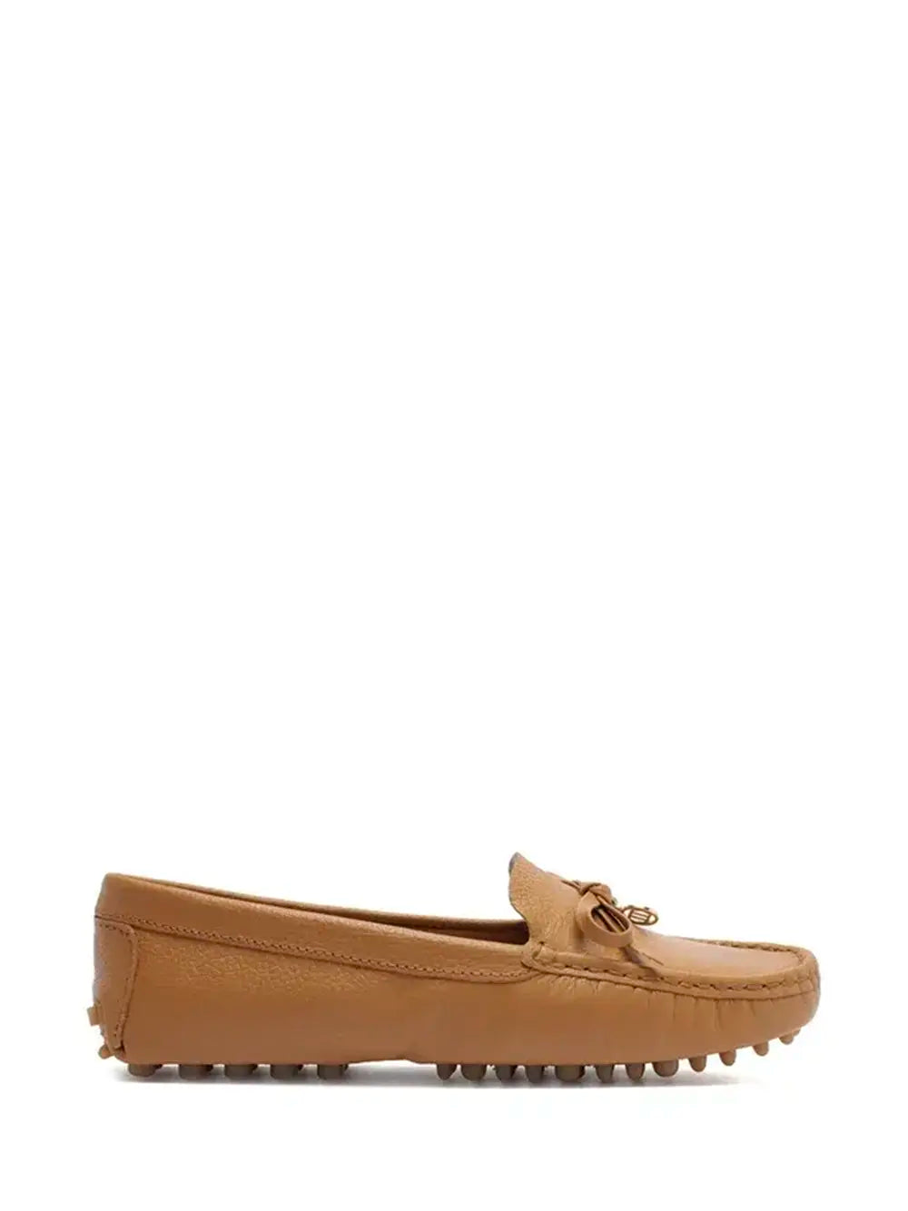 Arezzo Camel Leather Loafer with Bow