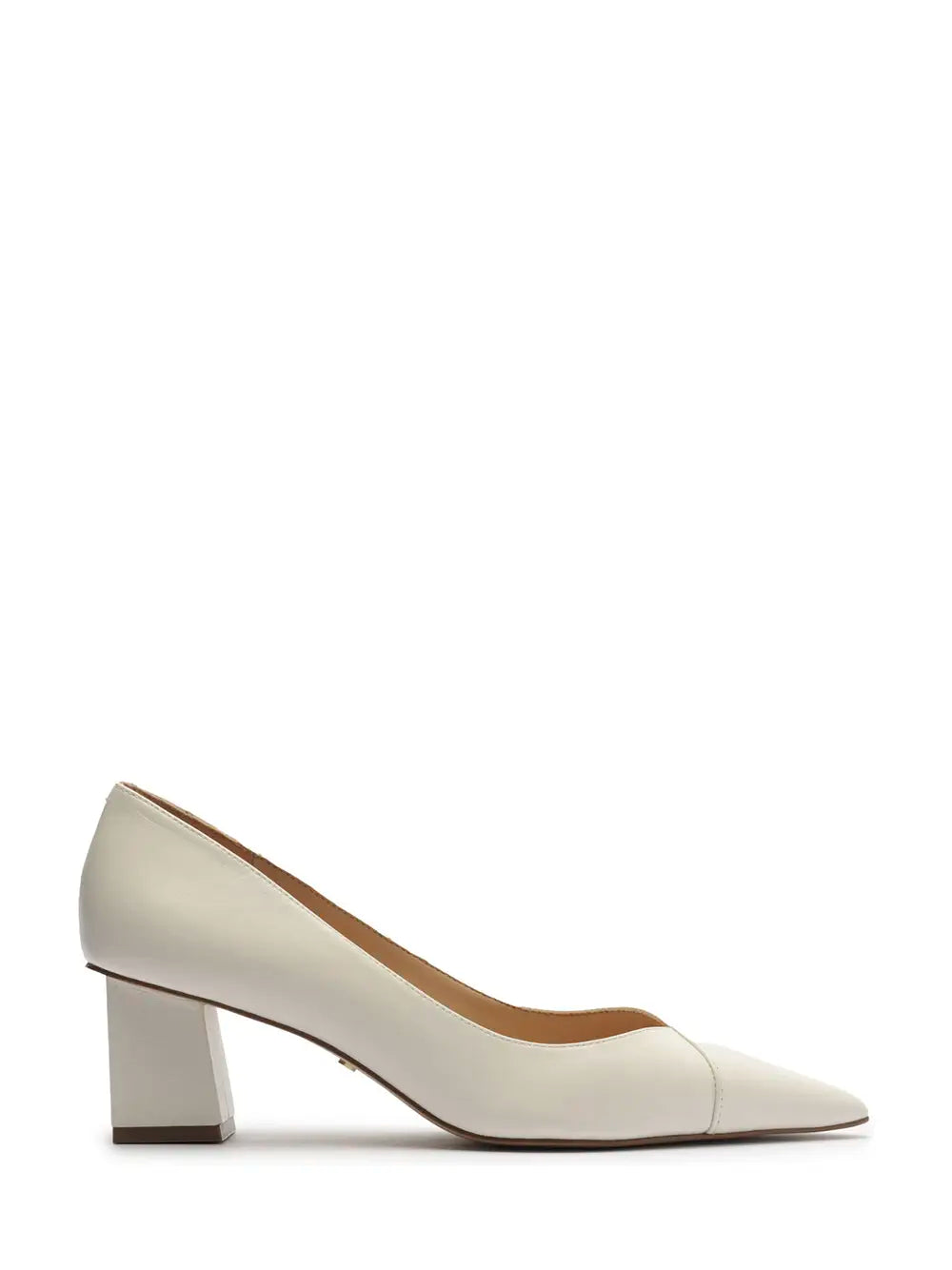 White Leather High Heels