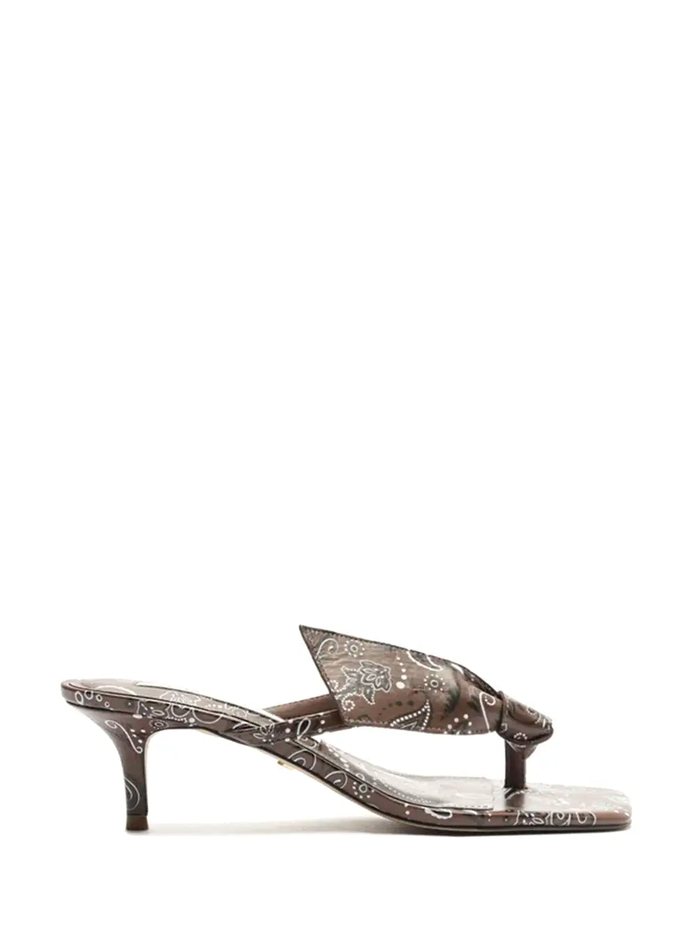 Arezzo Paisley Print Brown Sandal