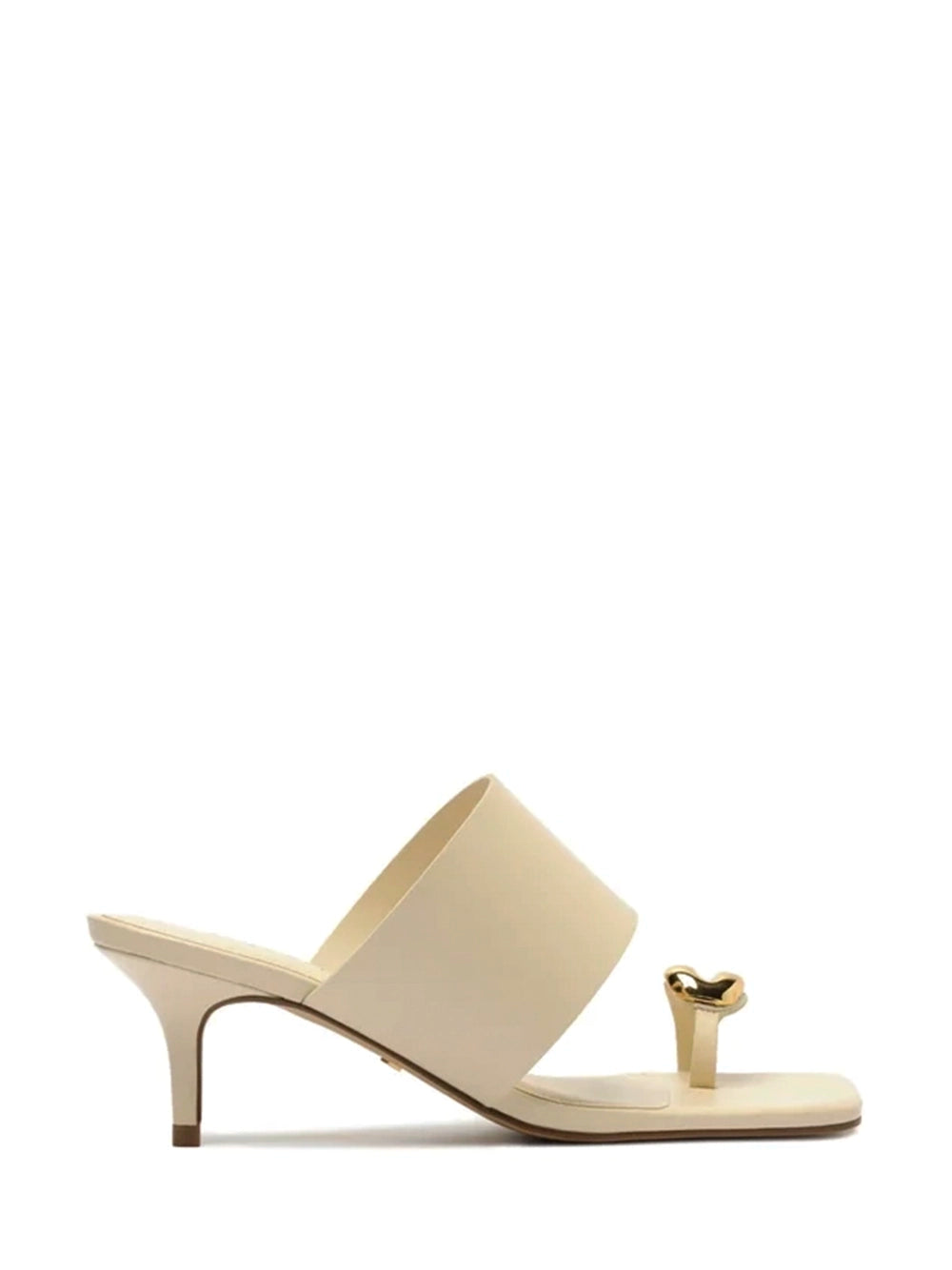 Off-White Leather and Bold Metal Sandals