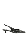 Scarpin Arezzo Preto em Pele com Tachinhas