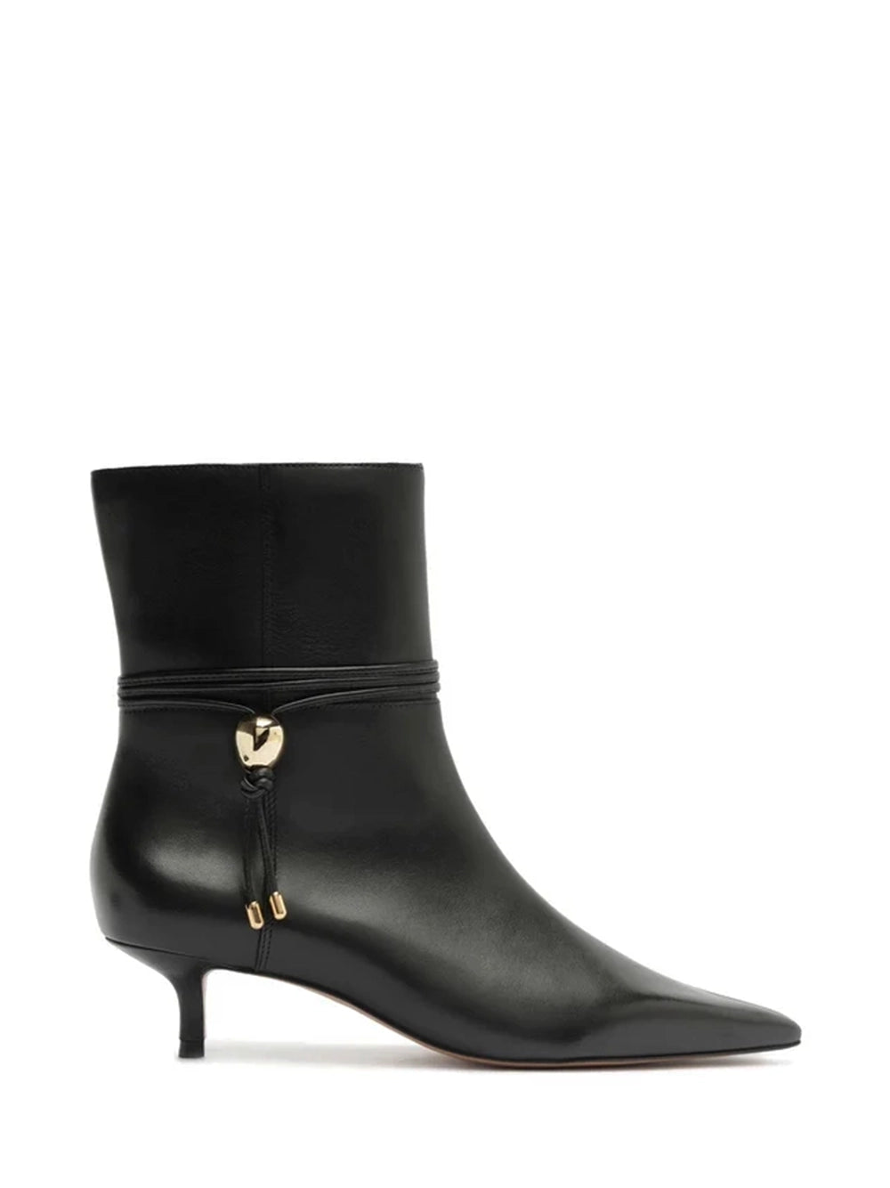 Bota Arezzo Preta em Pele e Salto Kitten