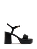 Black Leather Platform Sandals