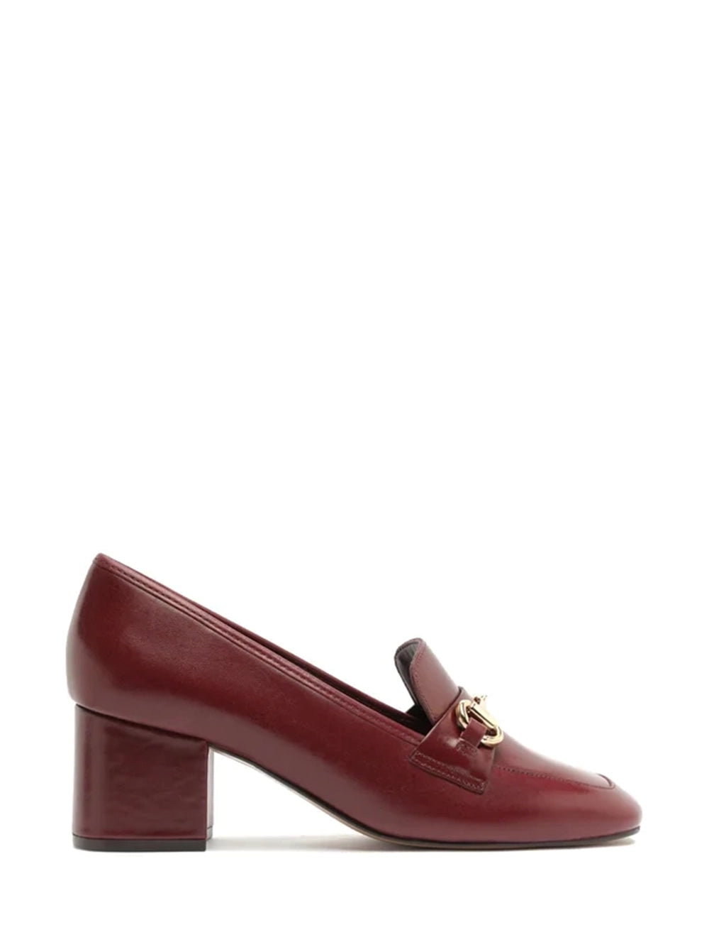Loafer Arezzo em Pele Vermelha e Salto Bloco