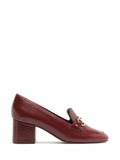 Loafer Arezzo em Pele Vermelha e Salto Bloco