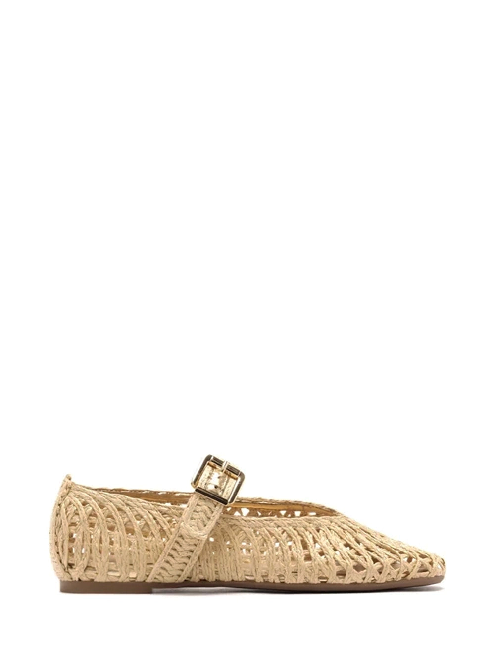 Sabrina Beige Straw Cutout Buckle