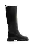 Bota Negra de Piel y Caña Alta