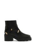 Bota negra de piel