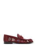 Loafer em Camurça Bordeaux e Bordado
