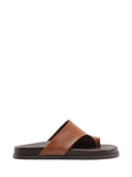 Brown Leather Sandals with Wide Strap
