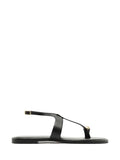 Black Leather and Metal Sandal