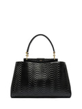 Black Leather Maxi Tote Bag