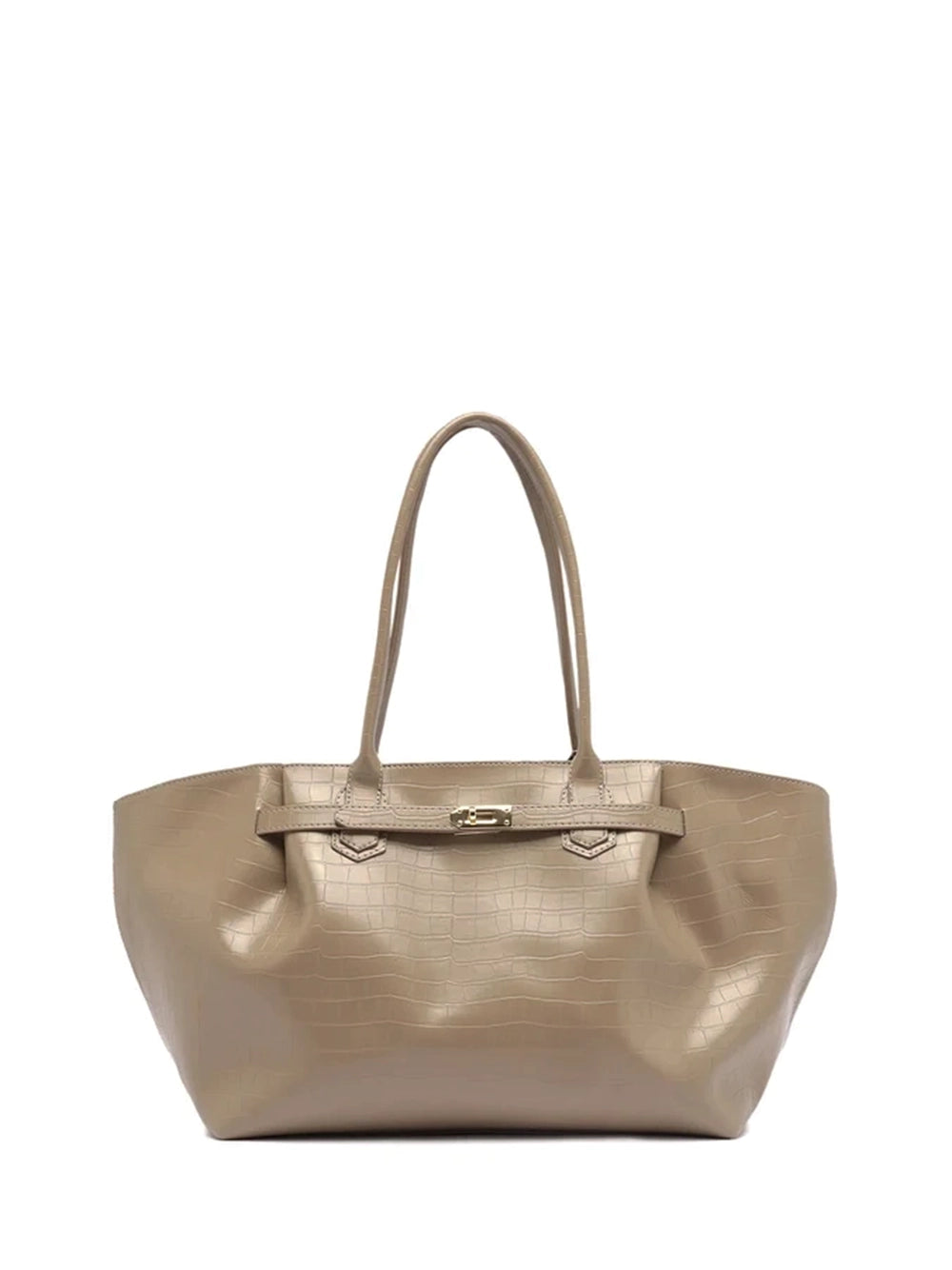 Mala Shopper Arezzo em Pele Beige Croco