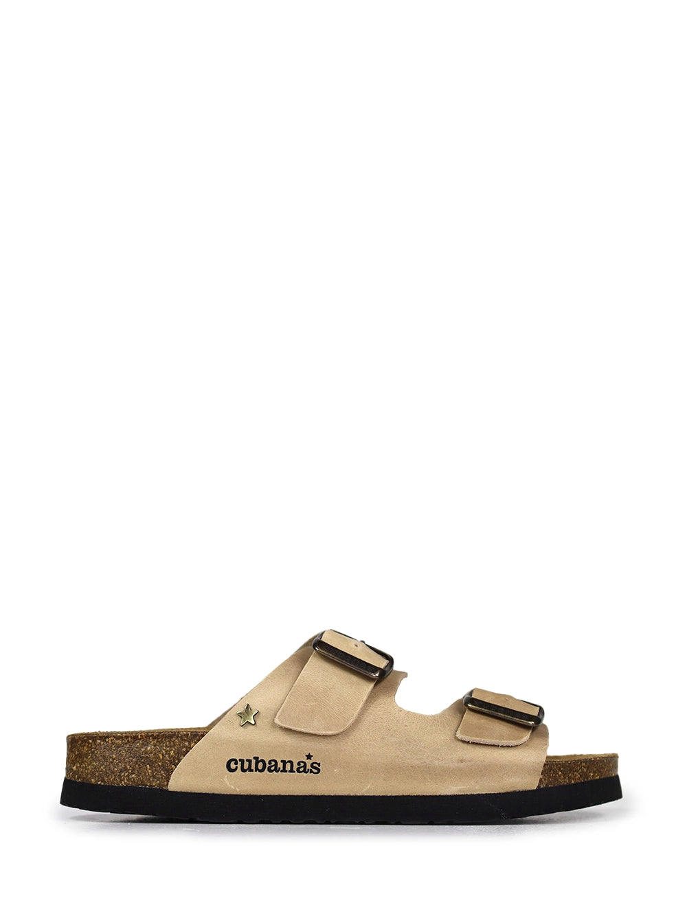 Sandália Amália em Pele Beige com Duas Tiras