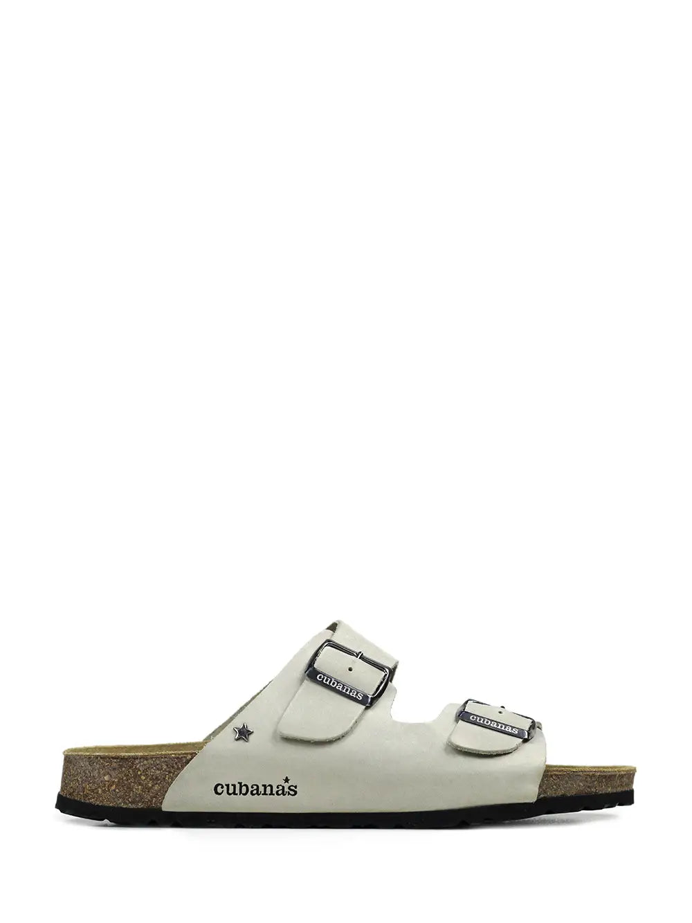 Men's Off-White Leather Two-Strap Sandals