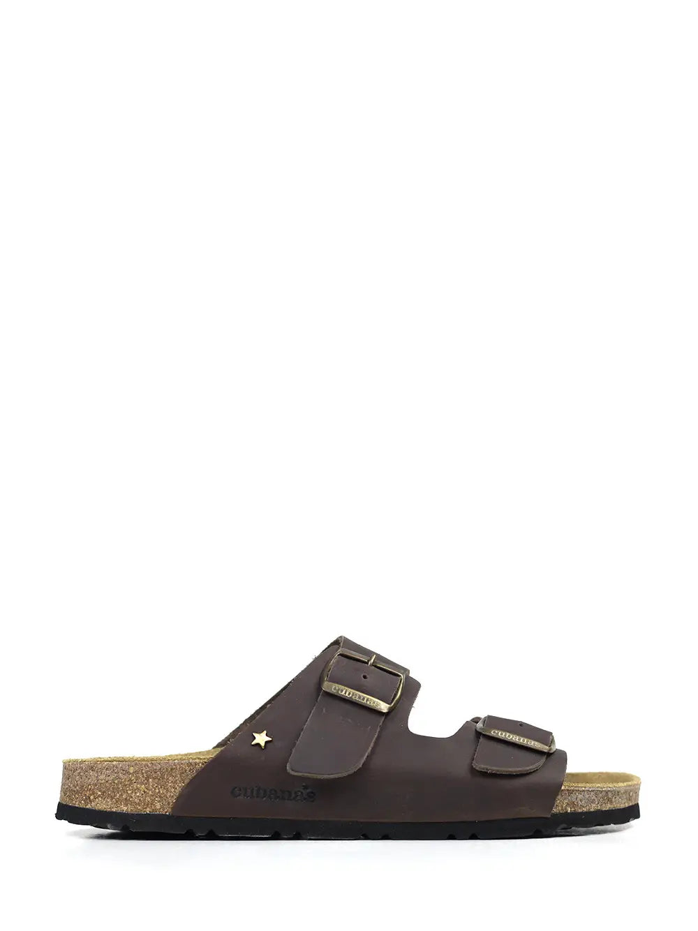 Men's Brown Leather Two-Strap Sandals