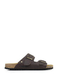 Men's Brown Leather Two-Strap Sandals