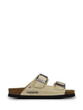 Amália Off-White Leather Two-Strap Sandals
