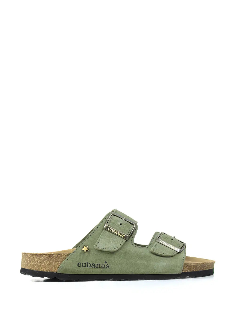Men's Green Suede Two-Strap Sandal