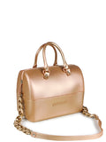 Metallic Pink Maxi Bag with Chain Strap