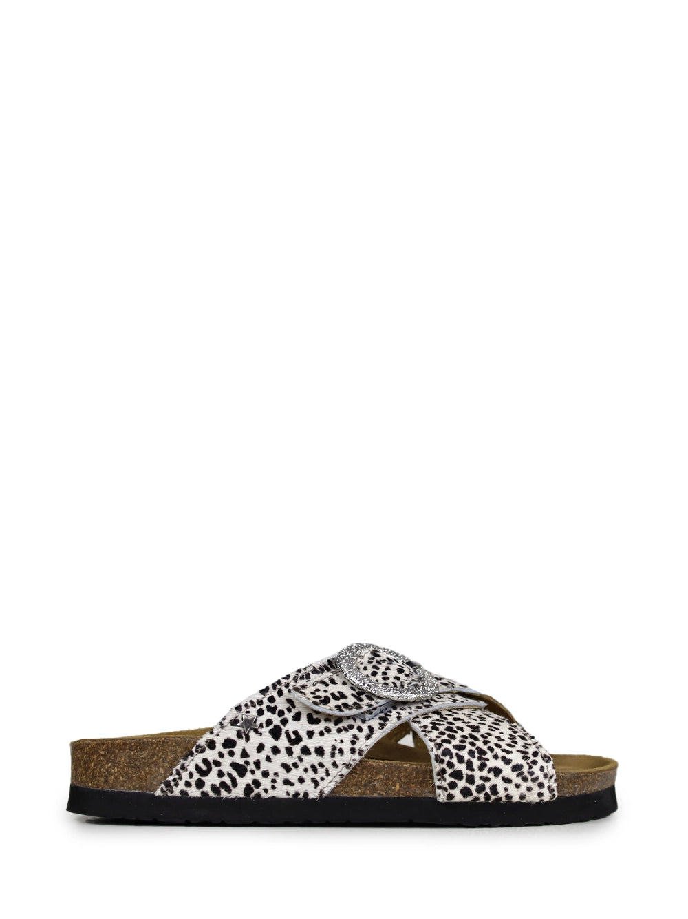 Animal Print Carmo Sandals with Crisscross Straps
