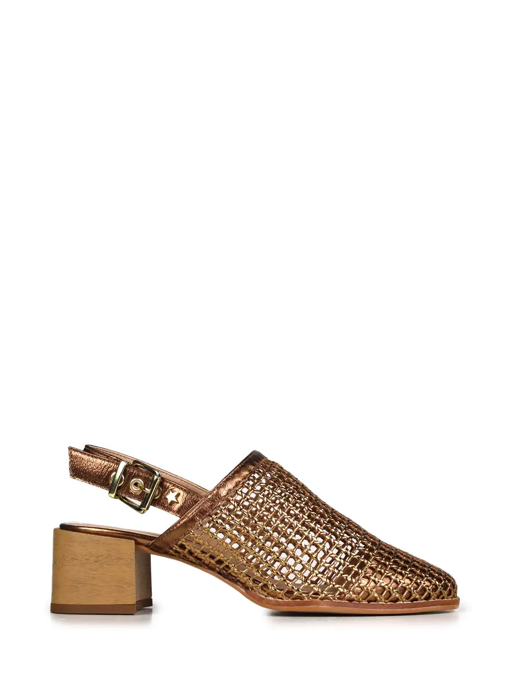Metallic Brown Leather Sandals