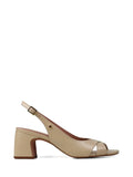 Sandália Peep Toe em Pele Off-White