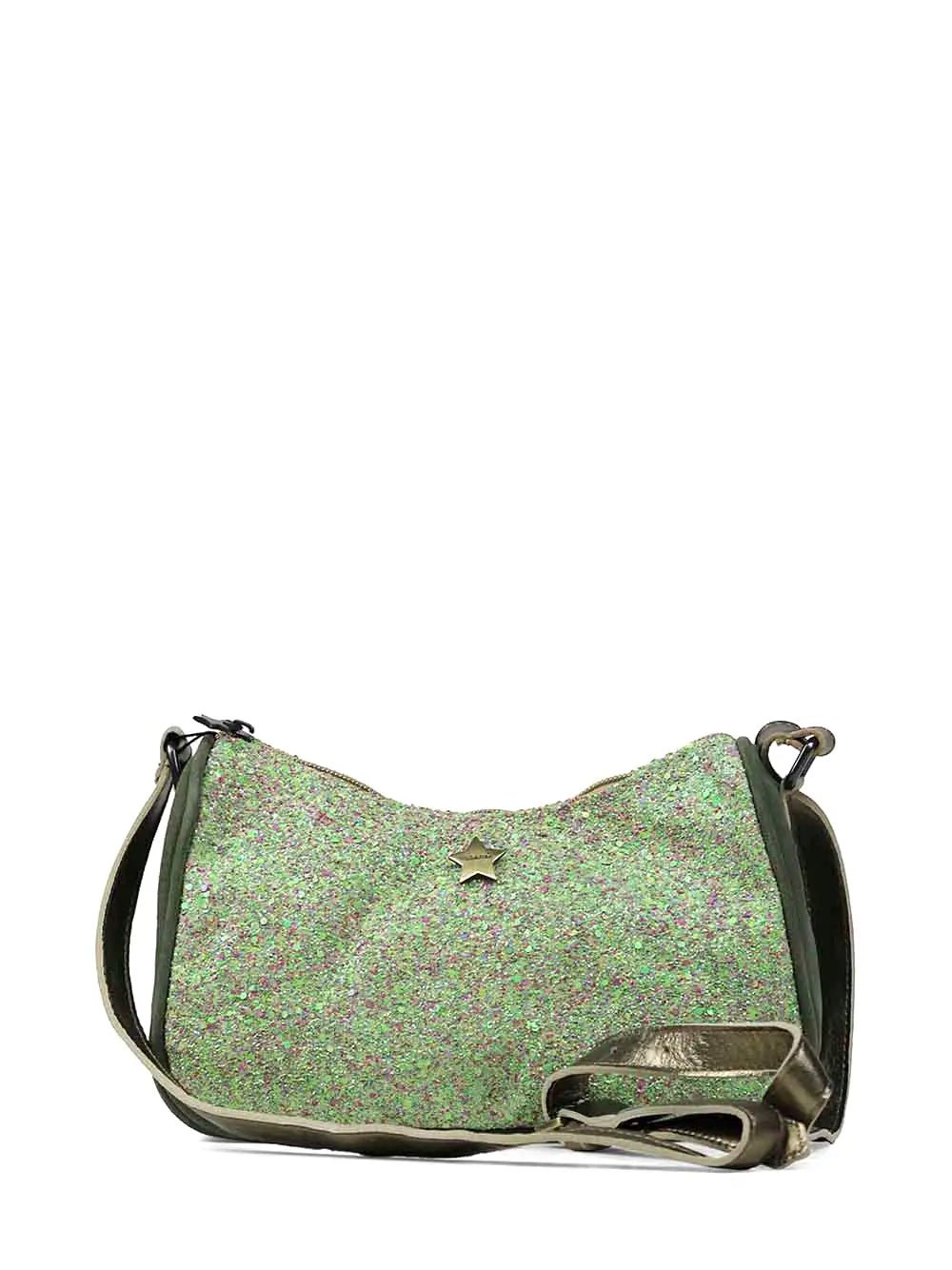 Mala Mini em Camurça Verde com Glitter