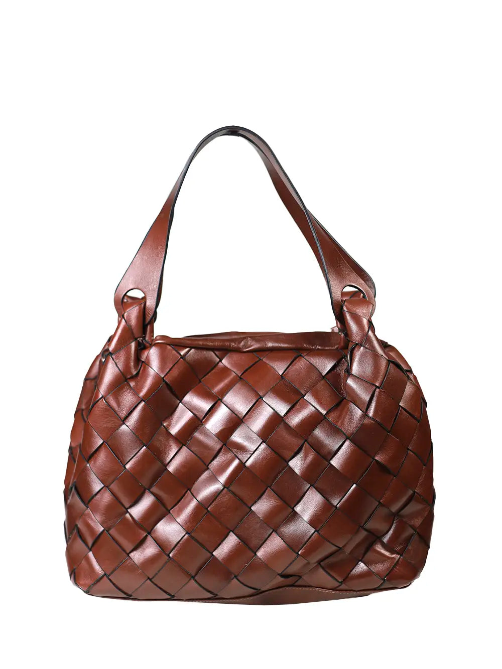 Braided Brown Leather Bag