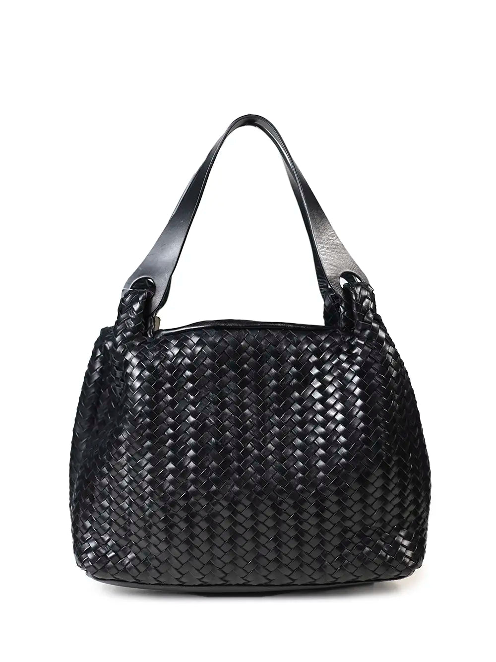 Black Braided Leather Bag