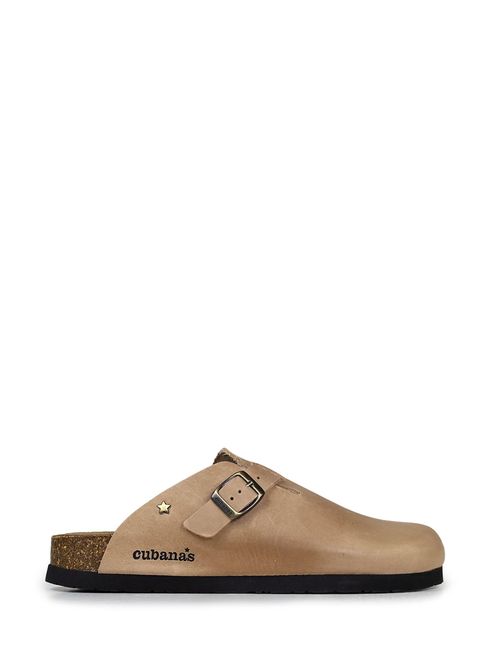 Men's Closed Leather Sandals in Beige