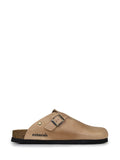 Men's Closed Leather Sandals in Beige