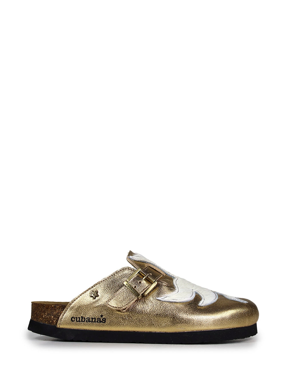 Maria Gold Leather and Fur Sandals